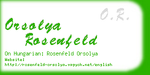 orsolya rosenfeld business card